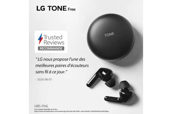 LG TONE Free HBS-FN6 | Bluetooth True Wireless | Technologie UVNano LED | IPX4 - HBS-FN6.ABASBK