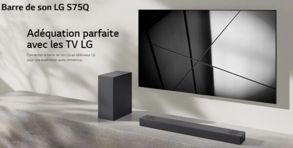 Barre de son LG 3.1.2 | 380W | Dolby Atmos | DTS:X | eARC | Hi-Res Audio - S75Q