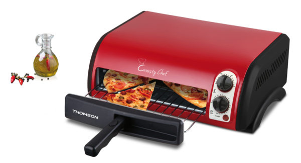 Mini four à pizza électrique - Rouge - 1x 34cm - Manuel