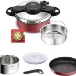 Tefal Ingenio All-In-One Batterie de cuisine 8 p, Faitout, Poêle antiadhésive, Casserole inox, Panier vapeur, Couvercles, Poignée, Feutrines, 7 styles de cuisson, Sain, Empilable, Induction