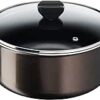 Tefal Faitout 24 cm (4,7 L) + couvercle verre, Tous feux sauf induction, Revêtement antiadhésif,