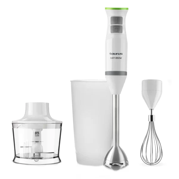 TAURUS MIXEUR PLONGEANT MULTIFONCTIONS BAPI 800 PLUS INOX 3EN1 , 800W , BLANC -