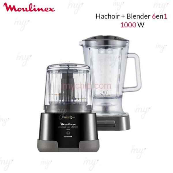 Hachoir + Blender 6en1 1000W XXL BLACK - Moulinex